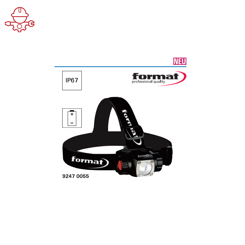 картинка Налобный светодиодный фонарь с микробатарейками AAA/LR03. Format 9247 0055 Fplus от магазина "Элит-инструмент"
