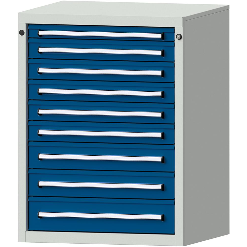 Шкаф формата Ш760хГ700хВ1000мм RAL7035/5010 9 ящиков 75кг 3196 2808 Fplus