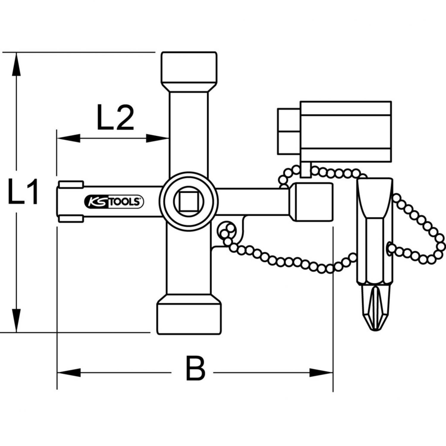 картинка Универсальный ключ для распределительного шкафа, 71 мм от магазина "Элит-инструмент"