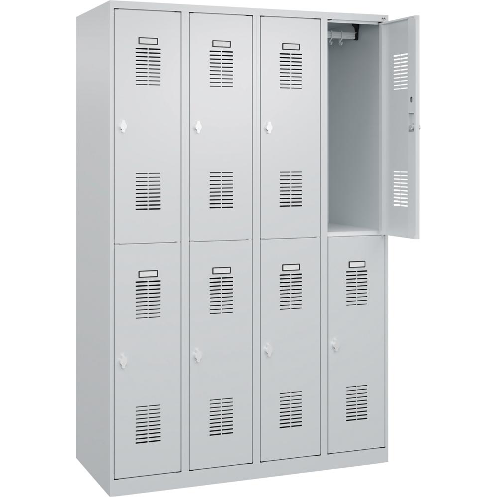 Гардероб BASIC Ш1200хГ500хВ1850 мм RAL 7035/7035, 4х2 отделения 3037 2573 Fplus