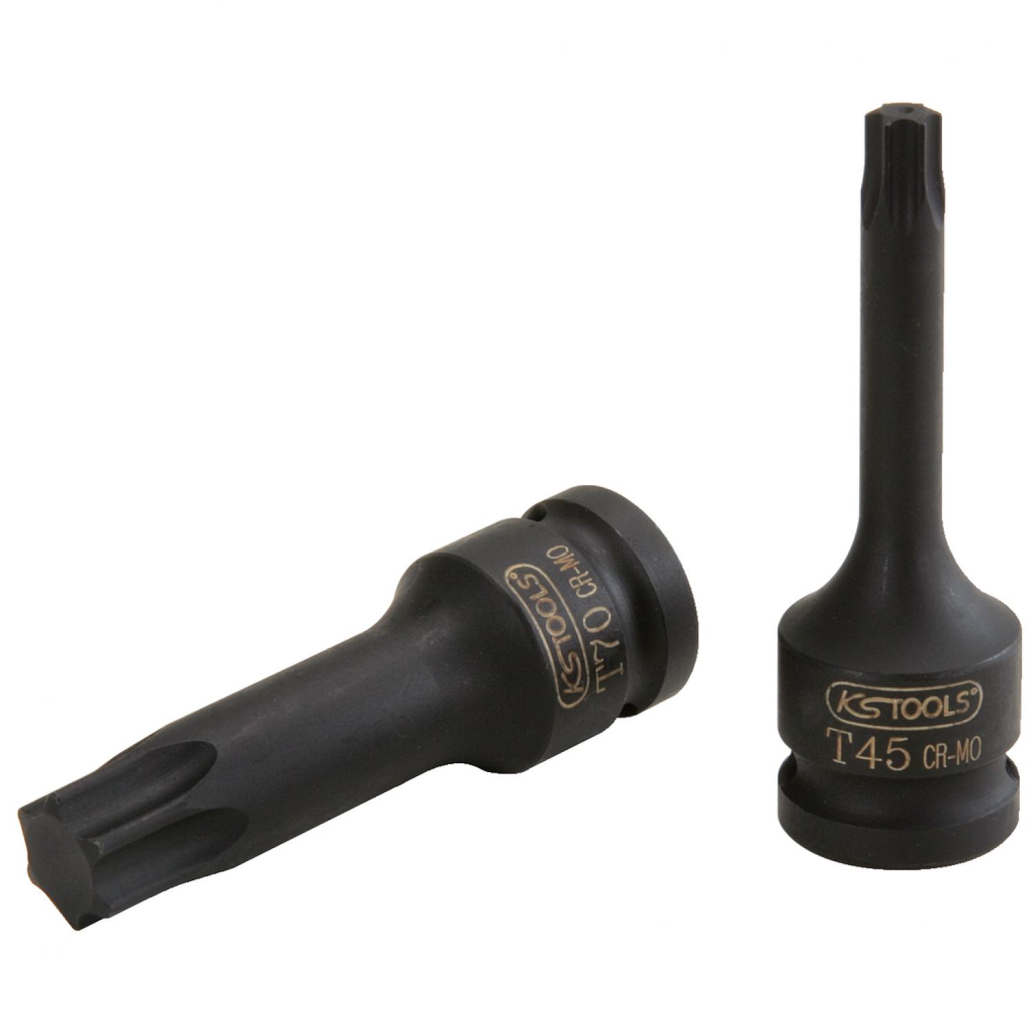 Силовая торцовая головка с битом 1/2" с профилем Torx, длинная, T80 подвеска