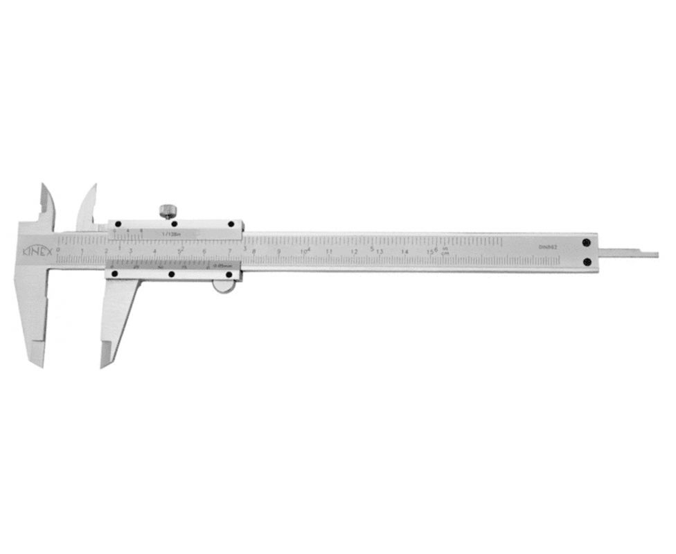 картинка Штангенциркуль верньерный Kinex 6000-1 150 мм с винтовым фиксатором от магазина "Элит-инструмент"
