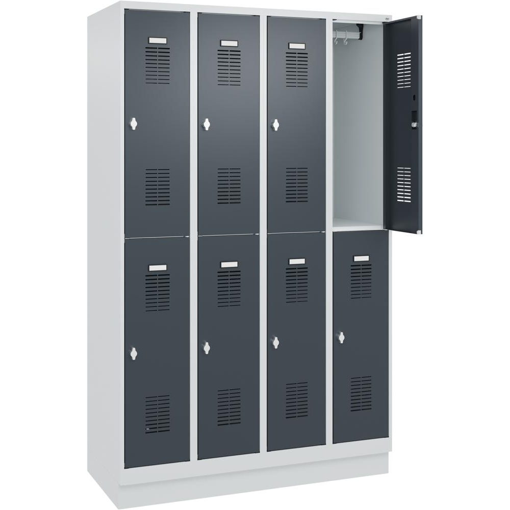 Шкаф FORMAT Ш1200хГ500хВ1950 мм RAL7035/7016, 4х2 отделения.Основание (самостоятельная сборка) 3037 2847 Fplus