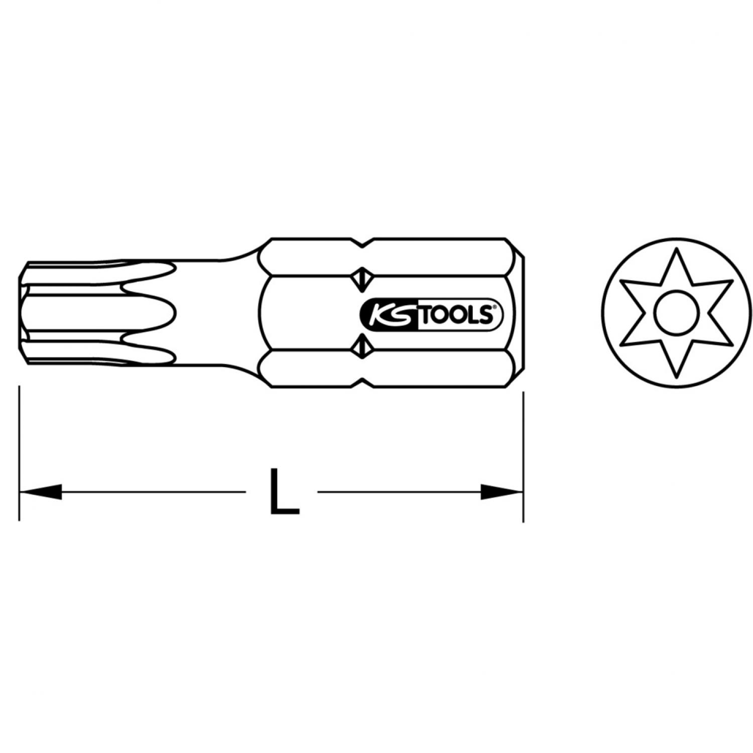 картинка Бит 5/16" с профилем Torx, с отверстием, 30 мм, ТВ40 от магазина "Элит-инструмент"