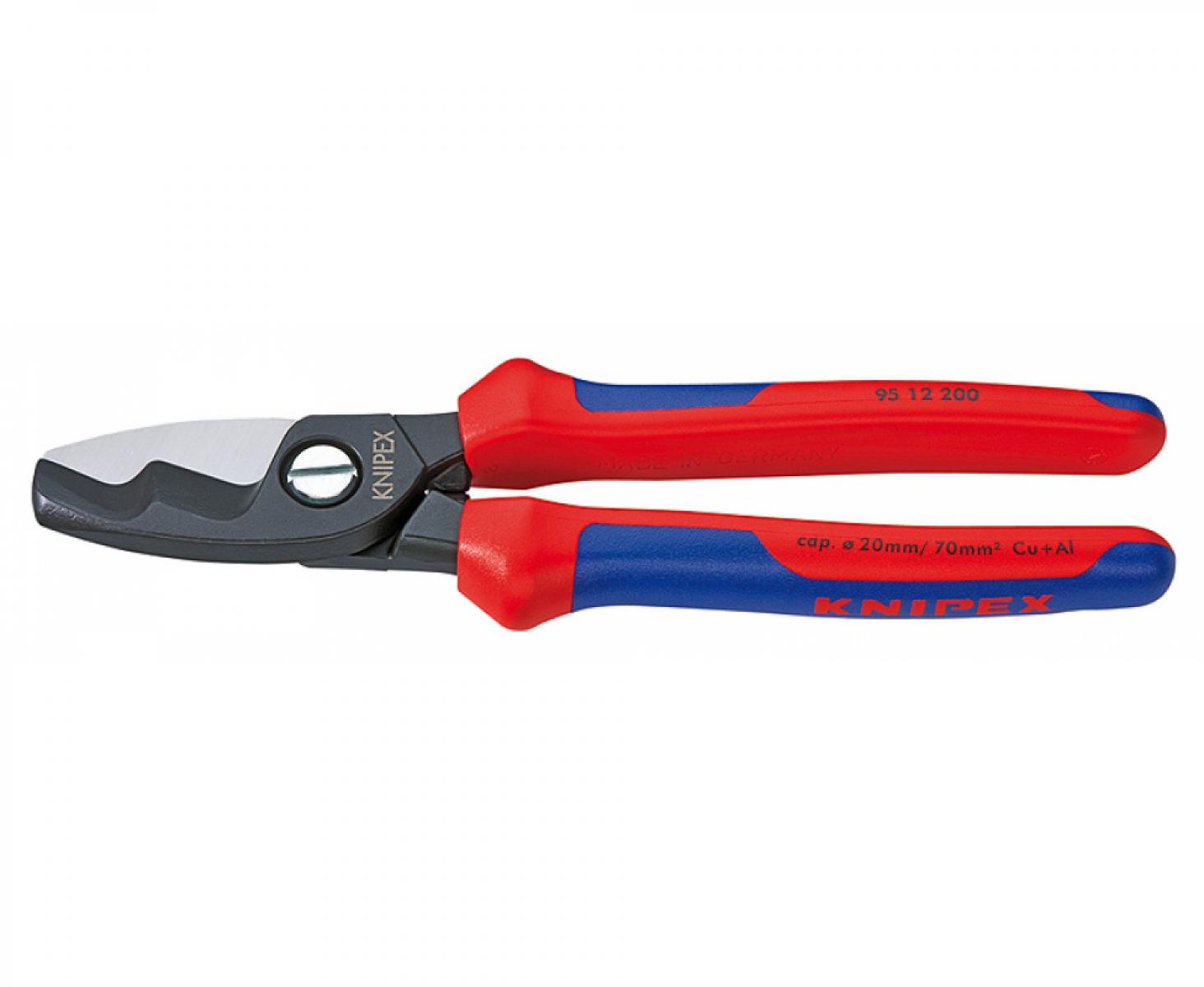 картинка Ножницы для резки кабелей с двойными режущими кромками Knipex KN-9512200SB в блистере от магазина "Элит-инструмент"