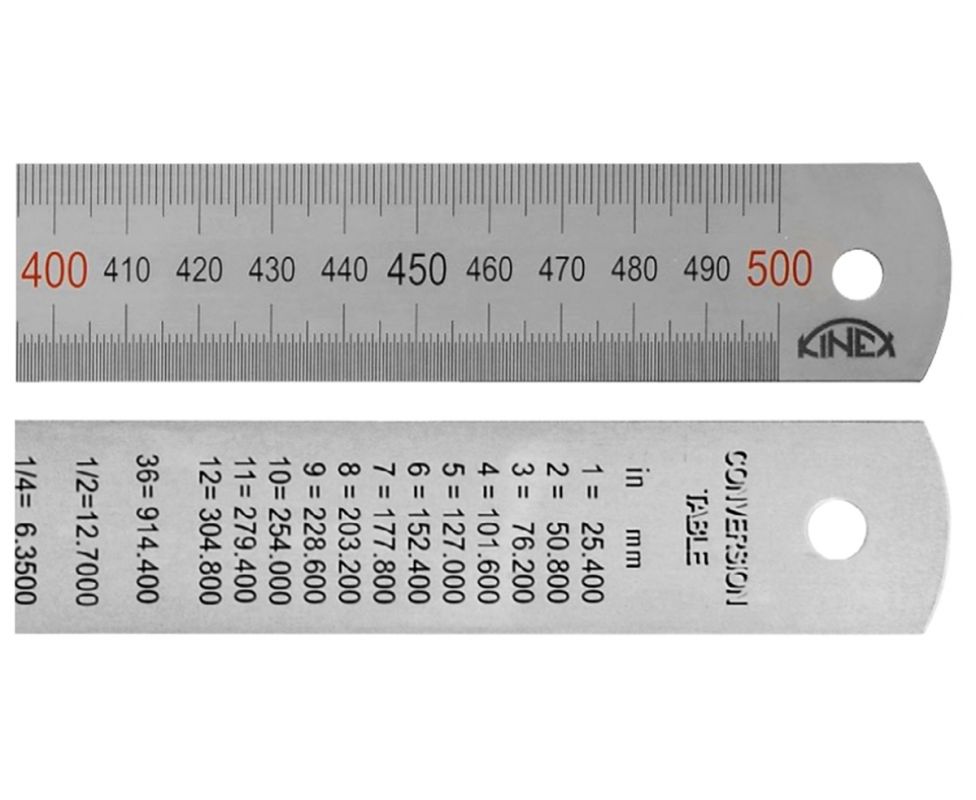 картинка Линейка из стали Kinex 1022-02-050 цветная шкала 500 мм от магазина "Элит-инструмент"