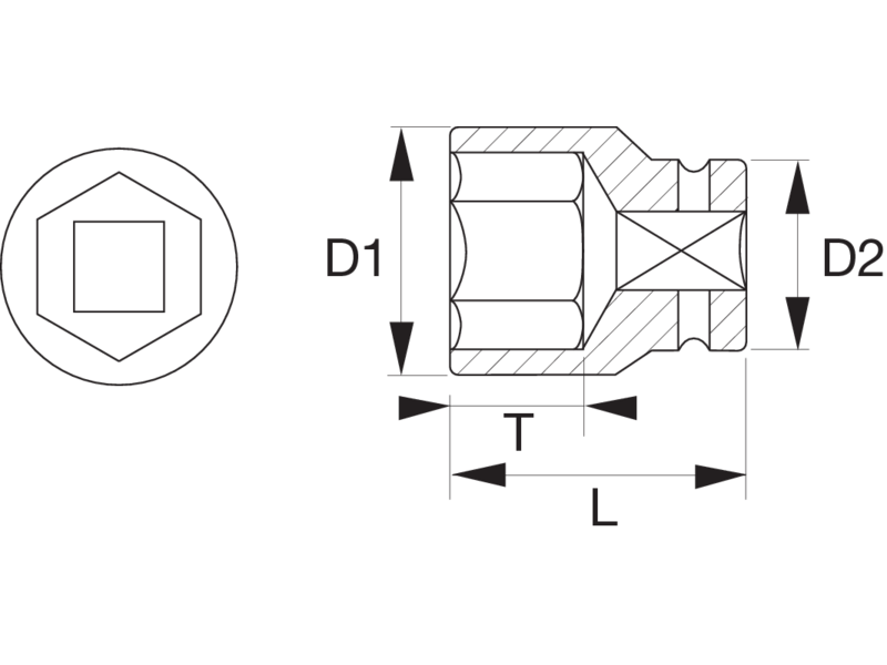 картинка 3/4" Торцевая головка BAHCO NS224-22 от магазина "Элит-инструмент"