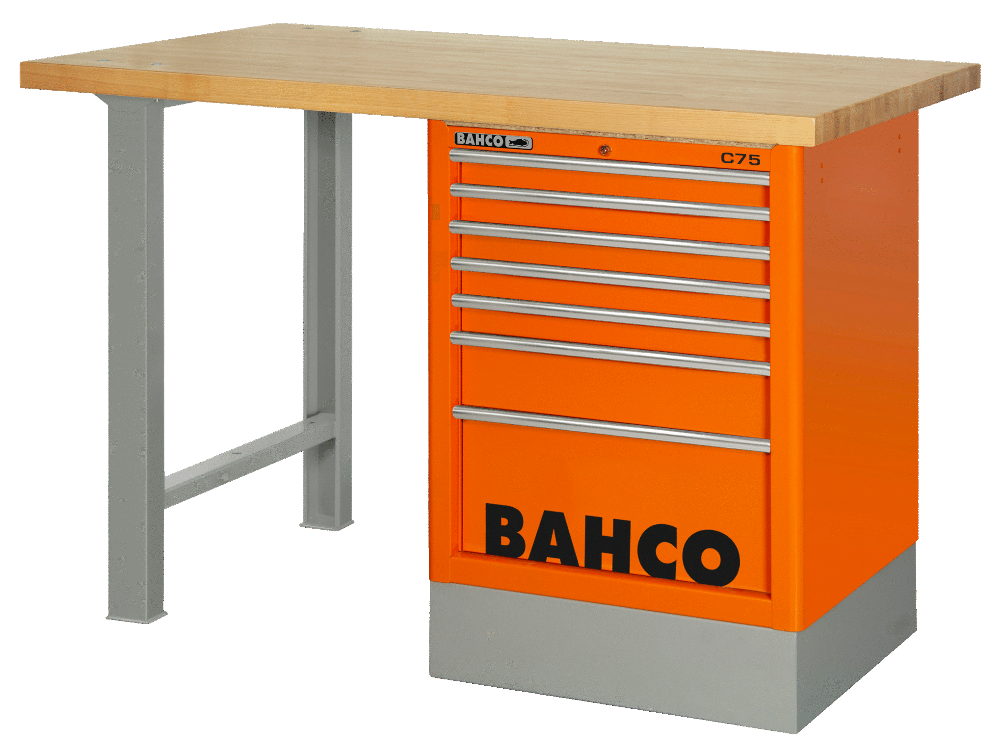 Верстак с выдвижными ящиками, деревянная столешница BAHCO 1495KCWB15TW