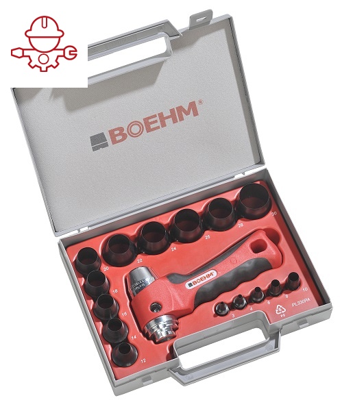 картинка Набор пробойников 3-30 мм BOEHM, 16 ПРЕДМЕТОВ  | (для паронитовых и графитовых прокладок) BOEHM JLB330PA/7802 0330 Fplus от магазина "Элит-инструмент"
