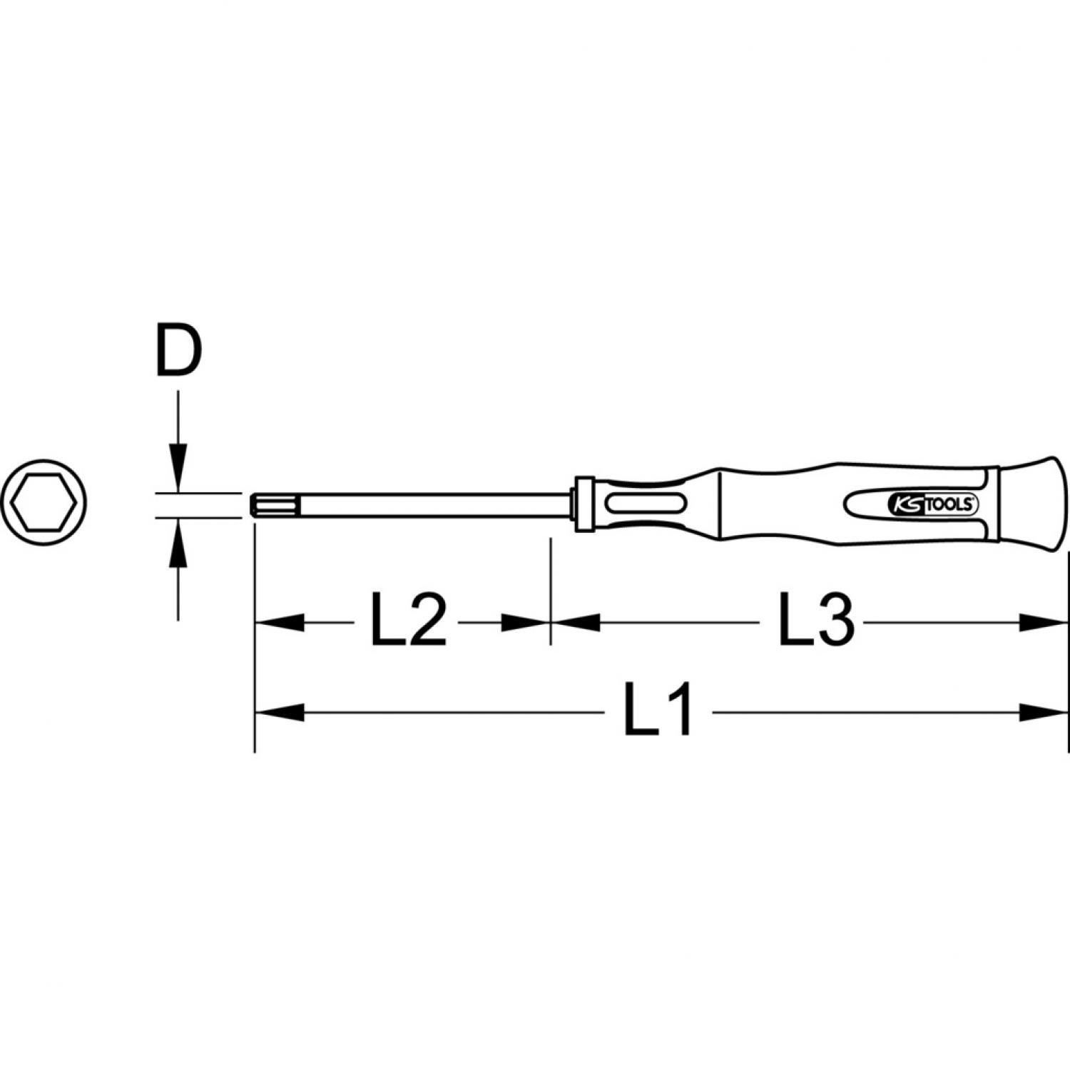 картинка Отвертка для точной механики с внутренним шестигранником, 1,3 мм от магазина "Элит-инструмент"