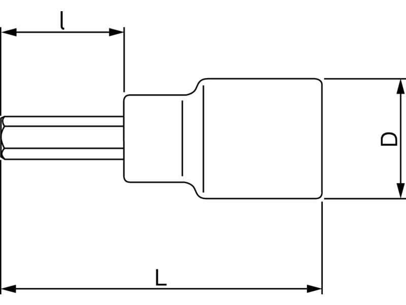 картинка 1/2" удлинитель с квадратным приводом, для винтов с шестигранной головкой. Метрические размеры BAHCO SB7809M-6-140 от магазина "Элит-инструмент"