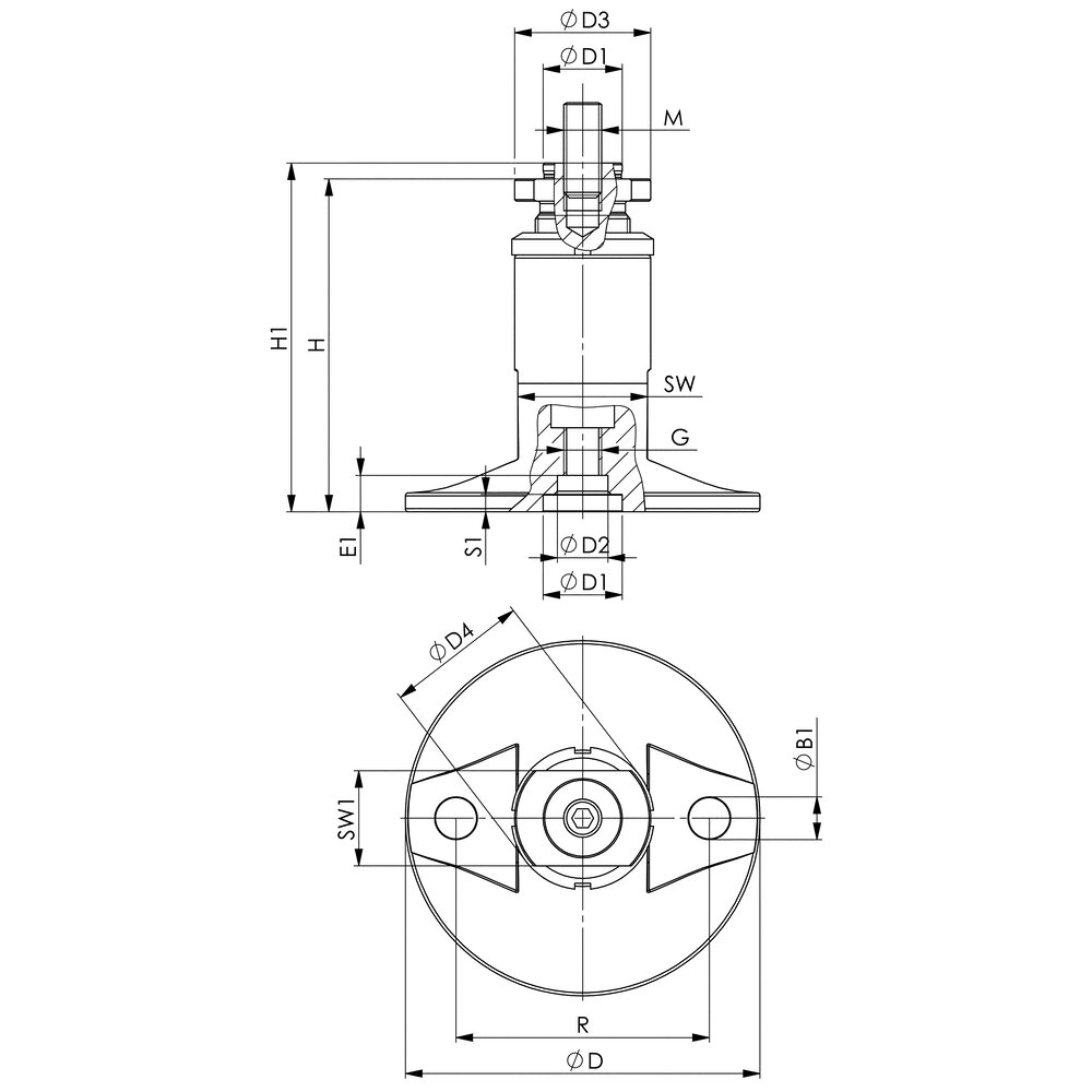 картинка Опорный элемент, регулируемый ± 5 мм АМF 532432 от магазина "Элит-инструмент"