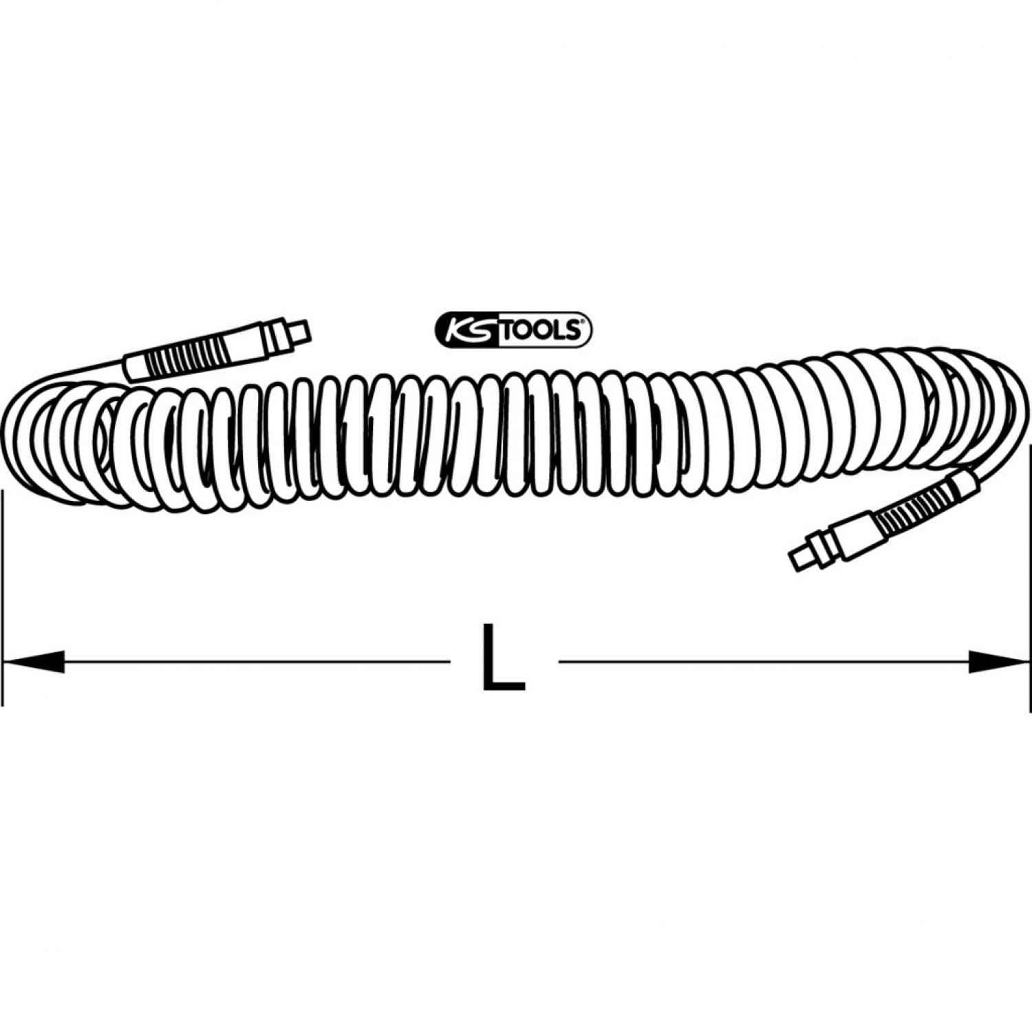 картинка Пневматический спиральный полиуретановый шланг, Ø 10 мм от магазина "Элит-инструмент"