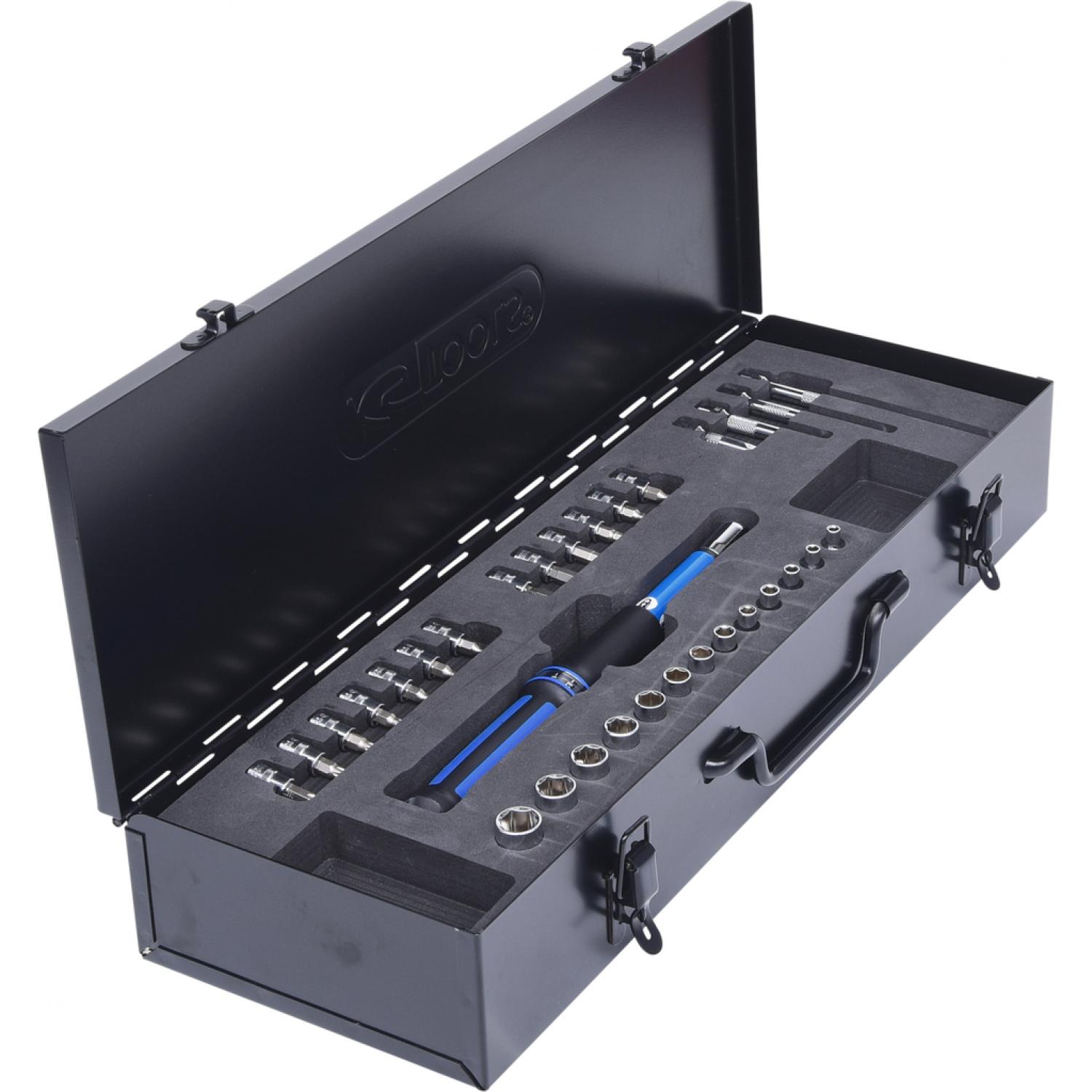 картинка Комплект динамометрических ключей 1/4'' с трещоткой, 5-25 Нм, ERGOTORQUE®precision 1/4'' с трещоткой, 5-25 Нм, 31 шт KSTools 516.1515 от магазина "Элит-инструмент"