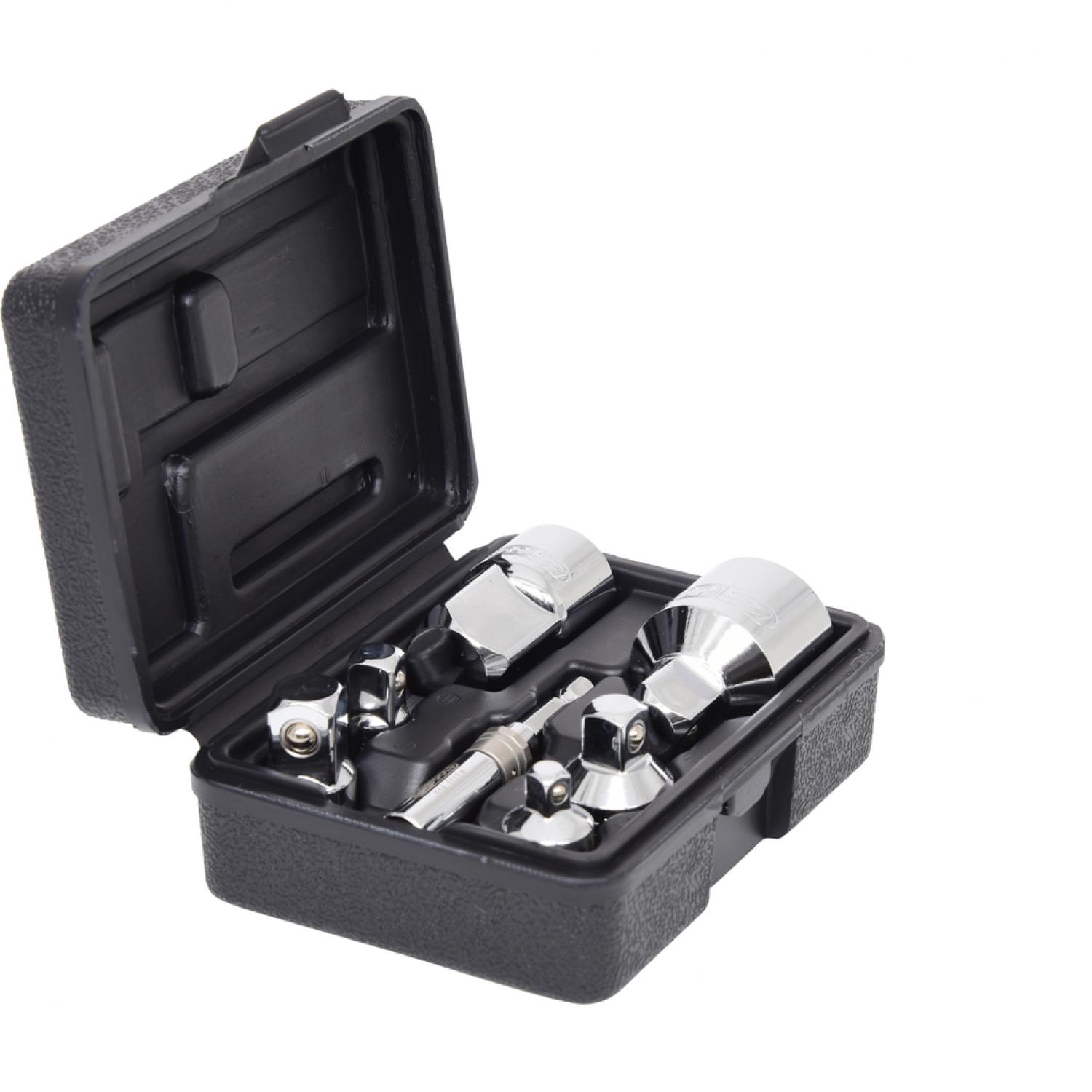 картинка 1/4"+3/8"+1/2"+3/4" Комплект увеличивающих и уменьшающих адаптеров CHROMEplus, 7 шт от магазина "Элит-инструмент"