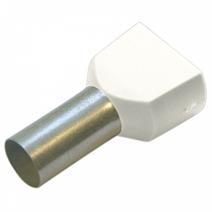 Гильза конечная для двух проводов 0,5/ 8 мм цвет белый (упак. 100 шт.)