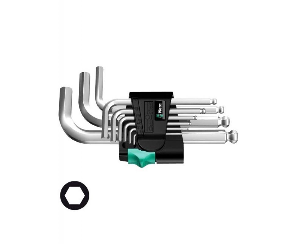 картинка Набор Г-образных ключей, метрических, хромированных Wera 950 PKS/9 SM N WE-133163 от магазина "Элит-инструмент"