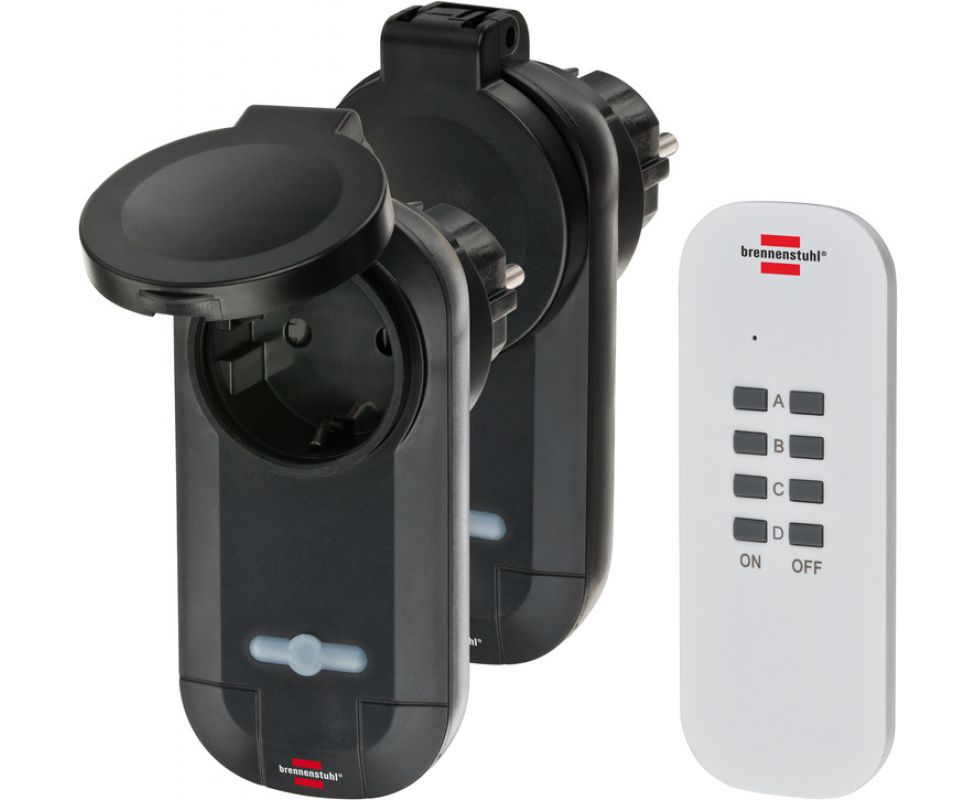 картинка Розетки с пультом управления IP44 Brennenstuhl Comfort-Line 1507030 3 предмета от магазина "Элит-инструмент"