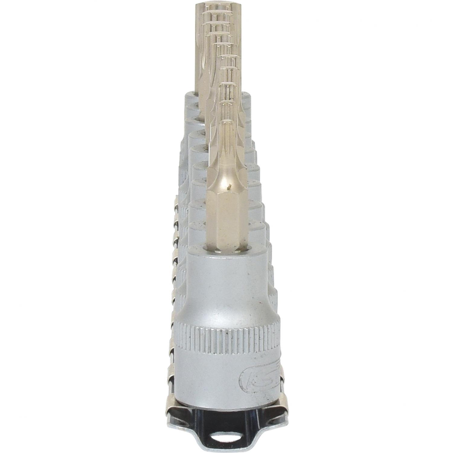 картинка Комплект торцовых головок с профилем Torx с битами 3/8'', 10 шт, T10-T55 от магазина "Элит-инструмент"