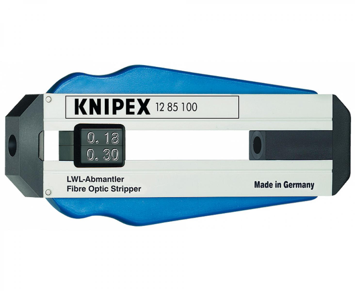 картинка Инструмент для снятия изоляции с оптоволоконного кабеля Knipex KN-1285100SB от магазина "Элит-инструмент"