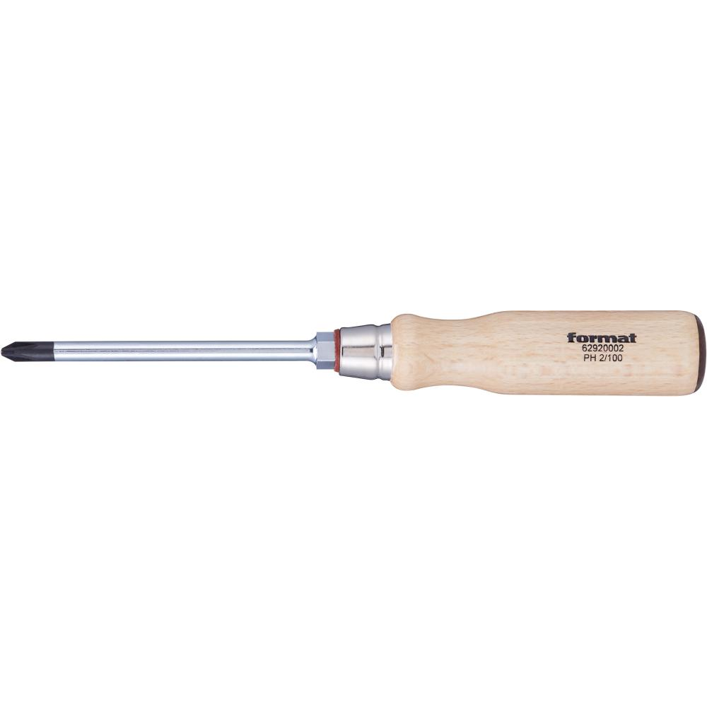 Отвертка с деревянной ручкой PH4x200мм FORMAT 6292 0004 Fplus