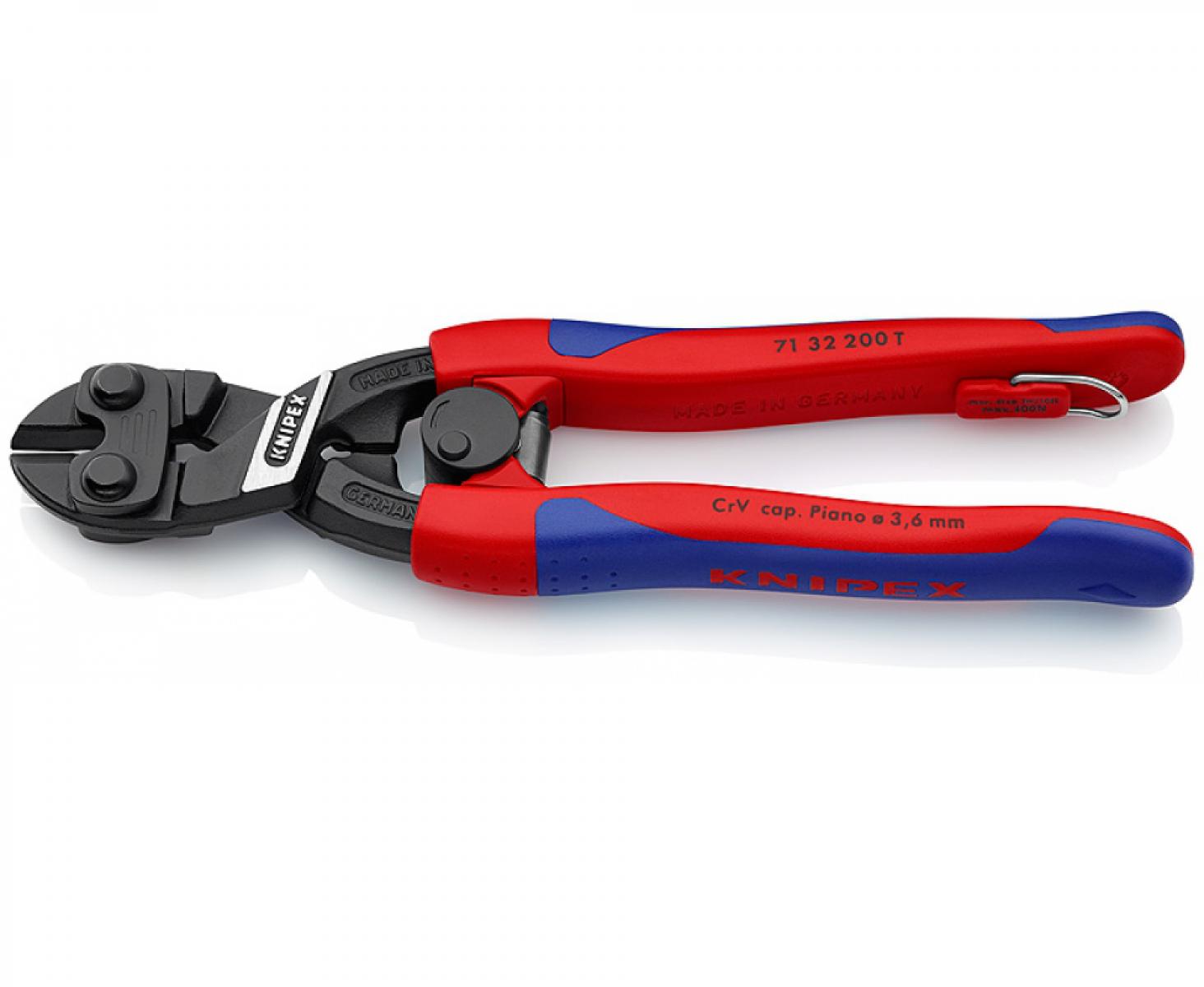 картинка KNIPEX CoBolt компактный болторез KN-7132200T со страховочным креплением от магазина "Элит-инструмент"