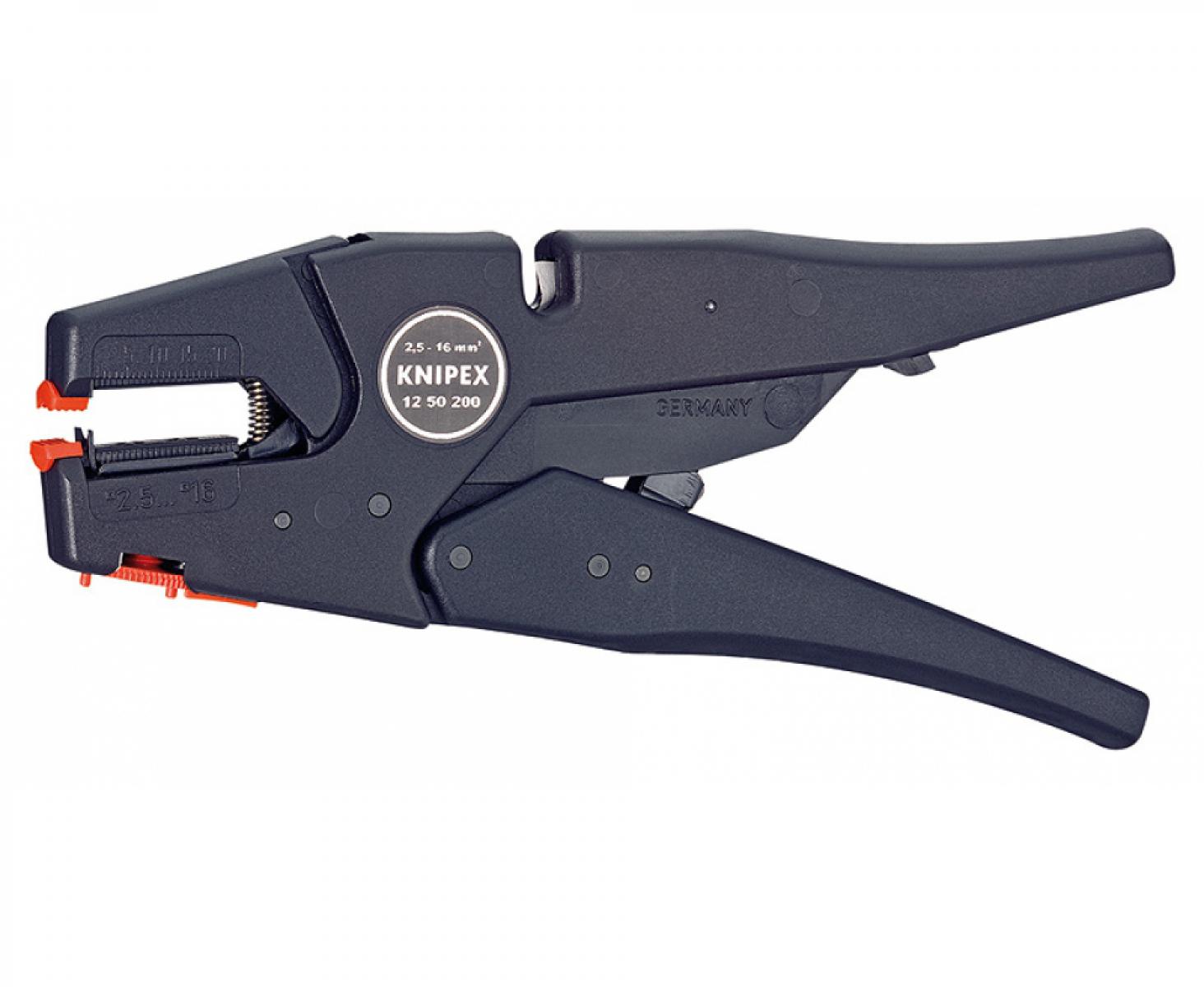 картинка Стрипер самонастраивающийся, диапазон зачистки 2,5 - 16,0 мм² Knipex KN-1250200 от магазина "Элит-инструмент"