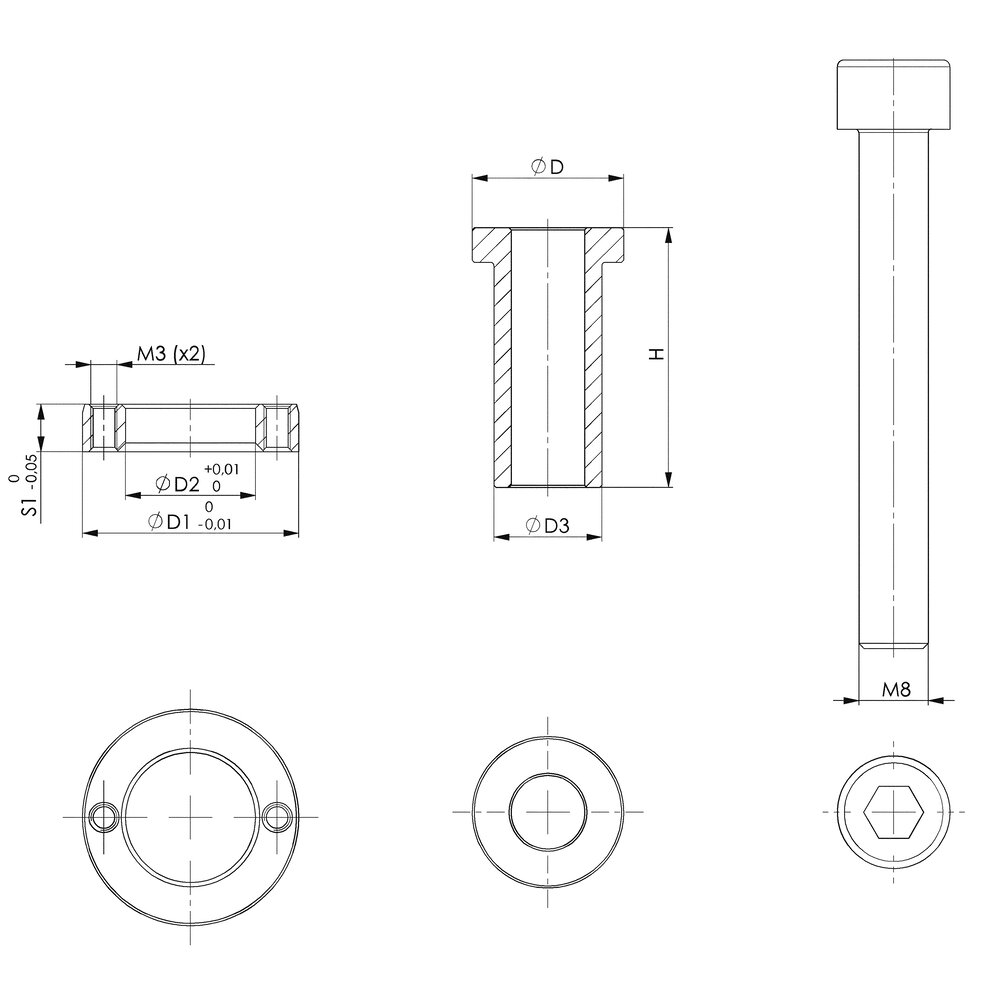 картинка Набор переходников для выдвижной шпильки 10-го размера АМF 430223 от магазина "Элит-инструмент"