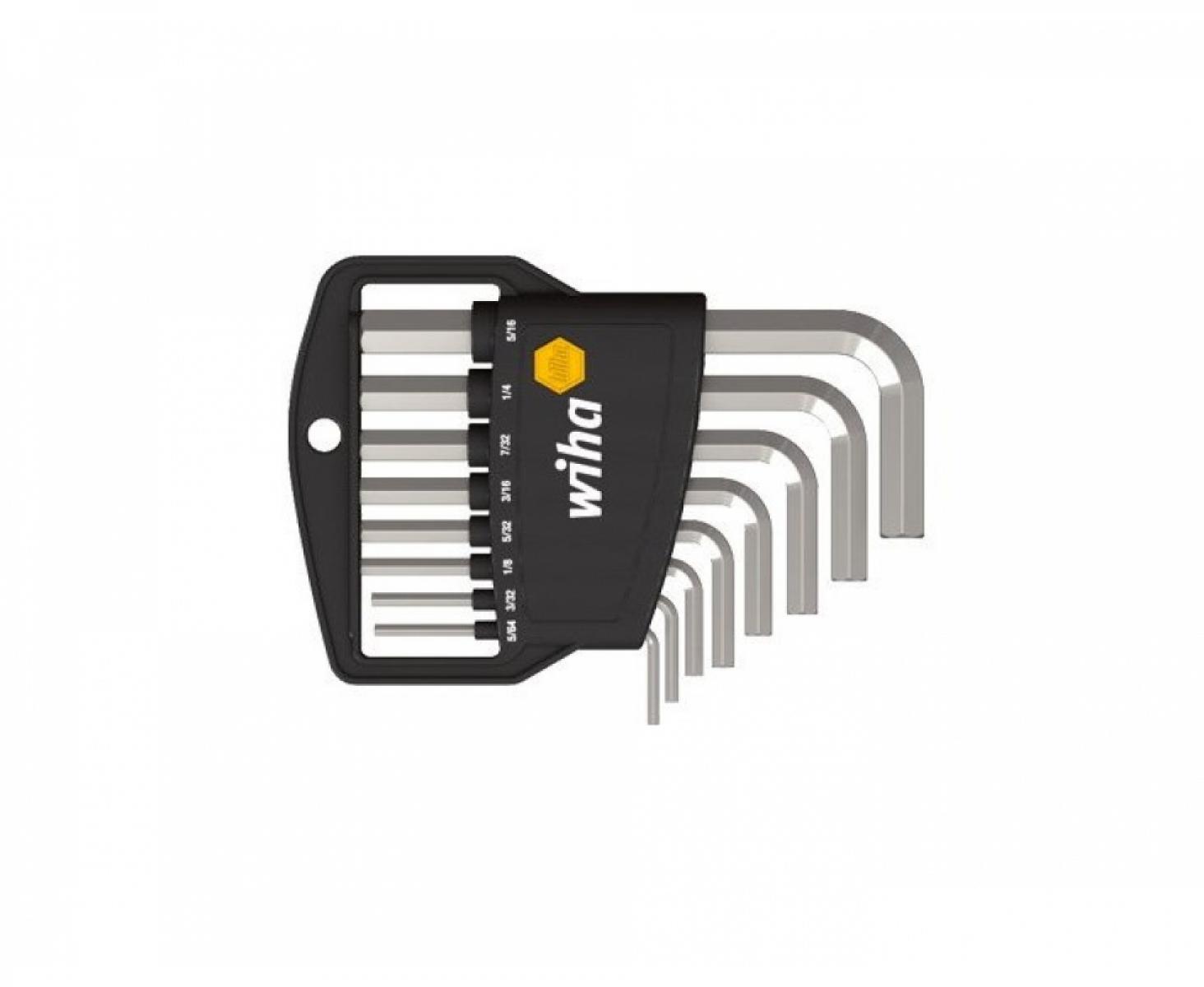 картинка Набор шестигранных штифтовых ключей HEX Wiha Classic 351 HZ8 01176 дюймовый 8 предметов от магазина "Элит-инструмент"