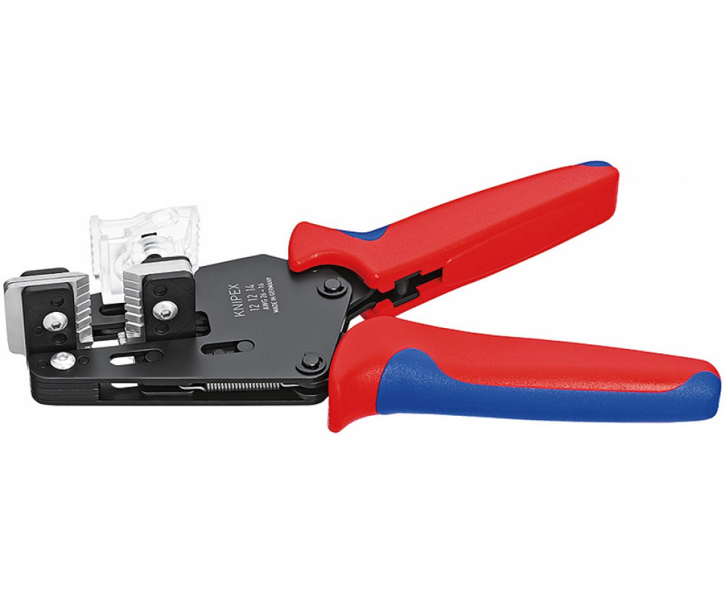 картинка Прецизионный инструмент для удаления изоляции (AWG	16, 18, 20, 22, 24, 26) с фасонными ножами Knipex KN-121214 от магазина "Элит-инструмент"