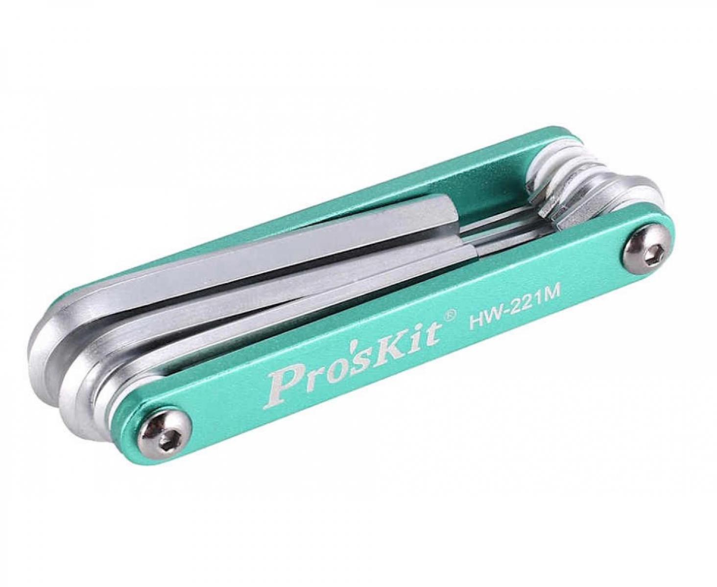 картинка Набор штифтовых ключей HEX раскладной ProsKit HW-221M от магазина "Элит-инструмент"