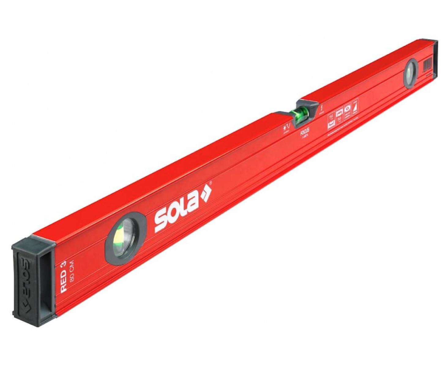 Уровень алюминиевый Red 3 80 Sola 01215101 80 см