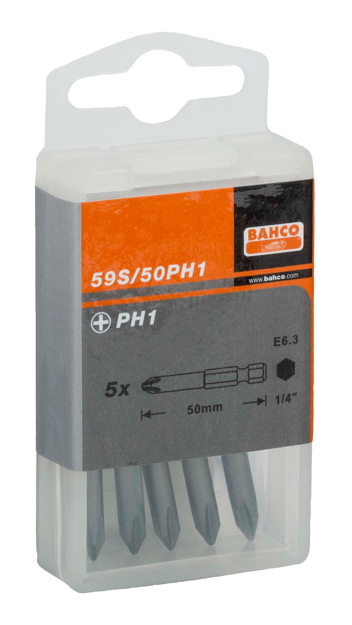 картинка Стандартные биты для отверток Phillips, 50 мм BAHCO 59S/50PH1-2P от магазина "Элит-инструмент"