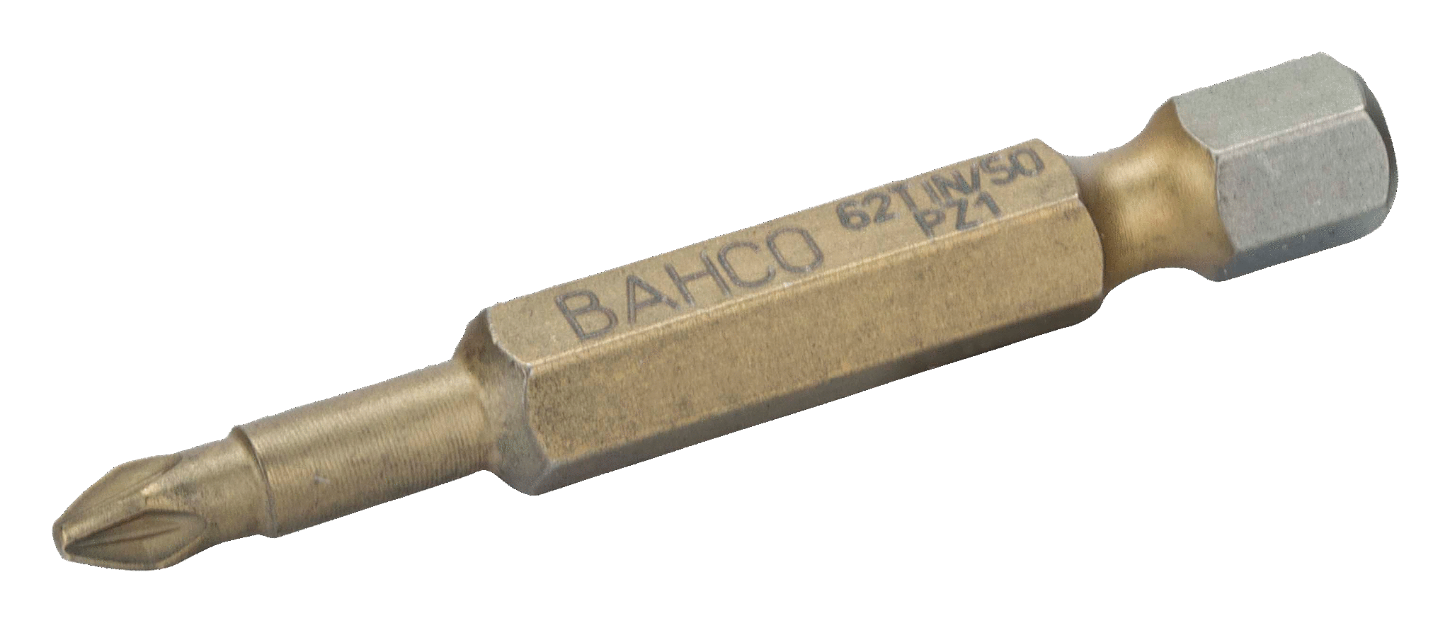 Торсионные биты с покрытием из нитрида титана для отверток Pozidriv, 50 мм BAHCO 62TIN/50PZ1