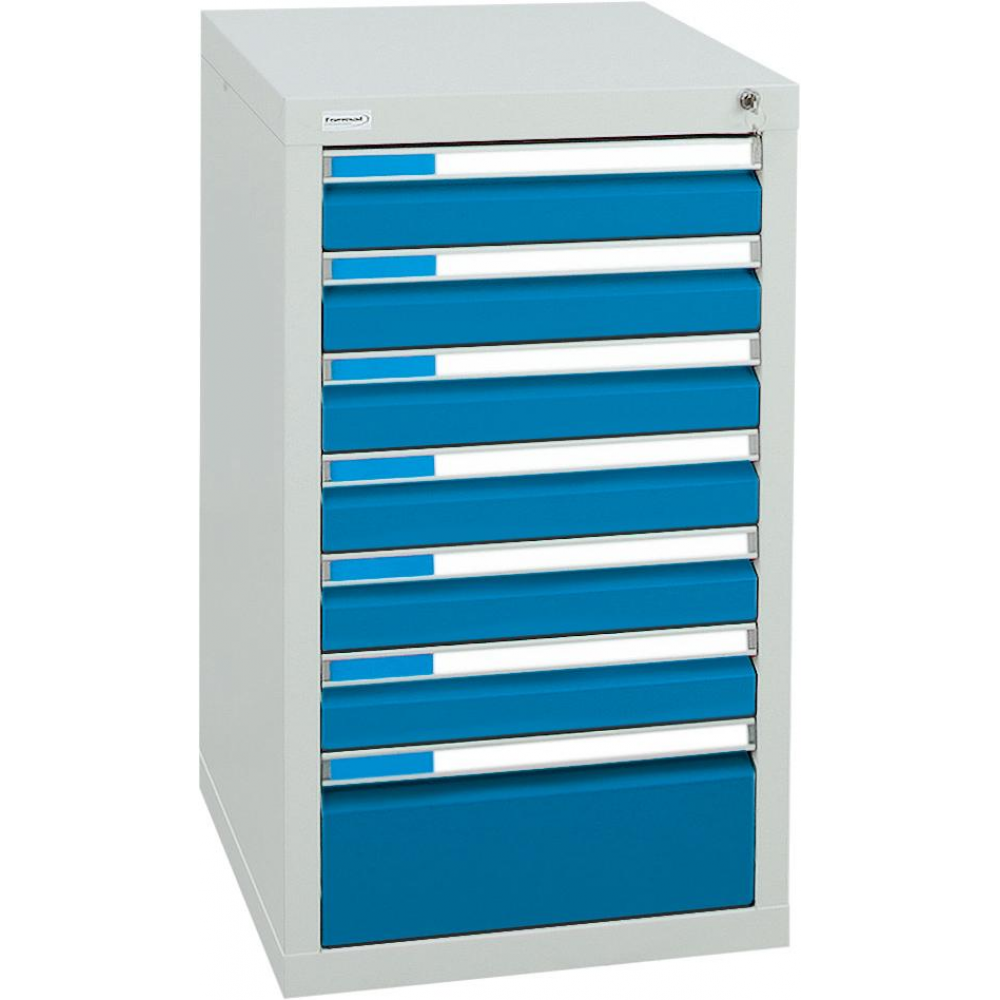 Шкаф формата Ш500хГ500хВ900мм RAL 7035/5012 7 ящиков 75кг 3031 5075 Fplus