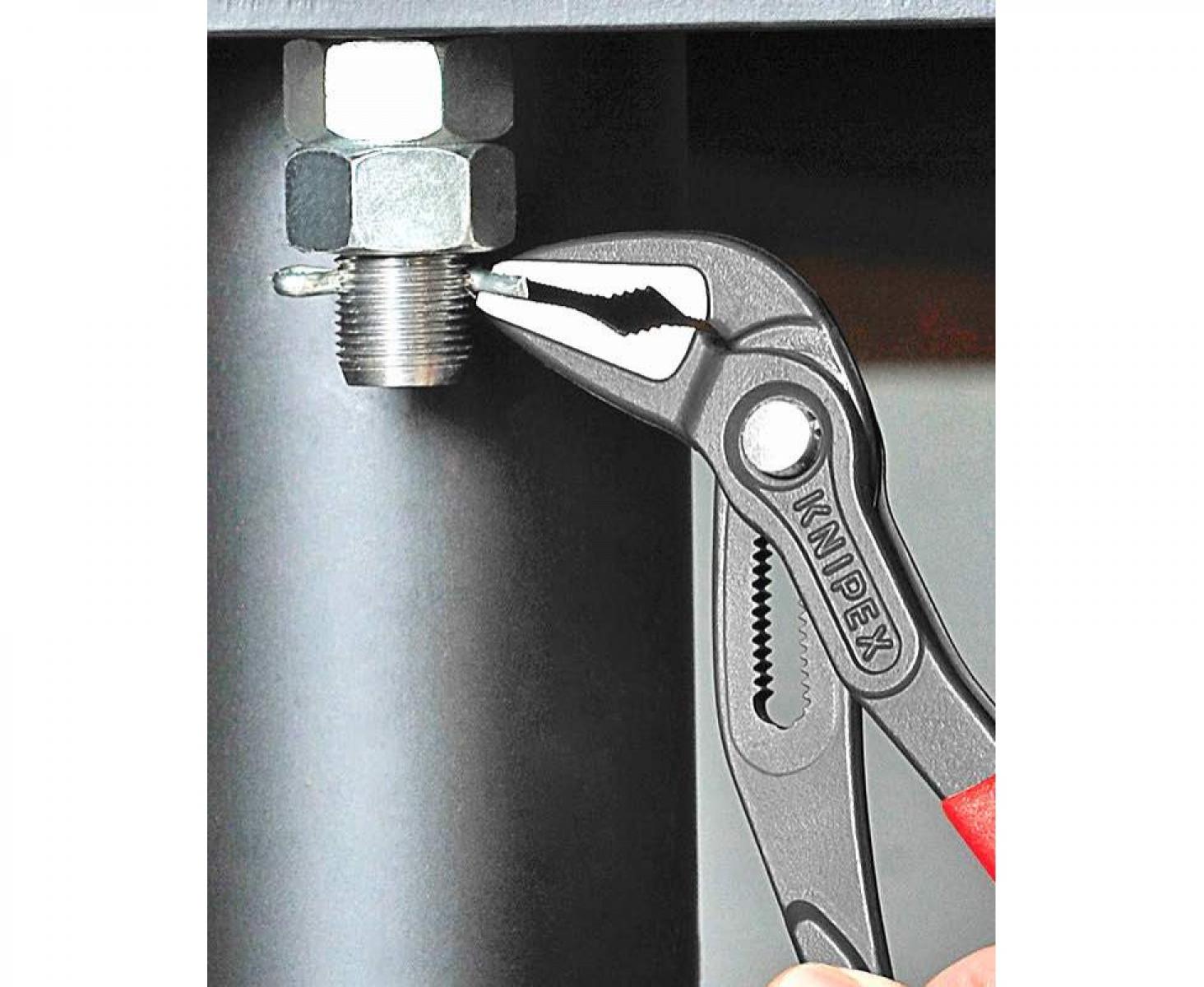 картинка KNIPEX Cobra ES сантехнические клещи, особо тонкие KN-8751250SB в блистере от магазина "Элит-инструмент"