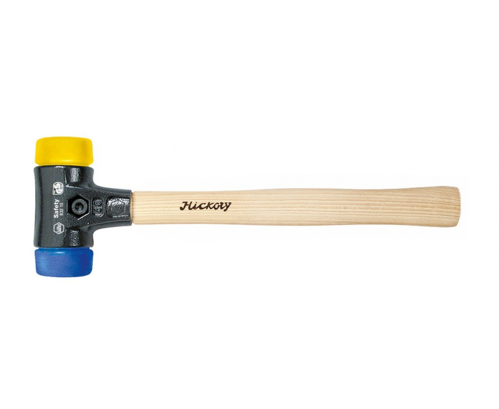 картинка Молоток среднемягкий/среднетвердый Wiha Safety 832-15 26656 с сине-желтой головкой 400 мм от магазина "Элит-инструмент"
