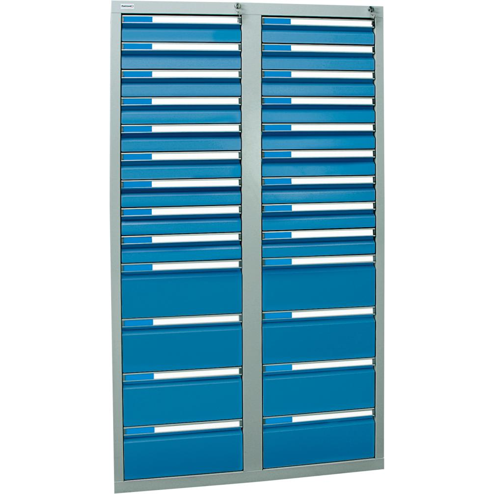 Шкаф формата Ш1800хГ1000хВ500мм RAL 7035/5012 26 ящиков 75кг 3031 5105 Fplus