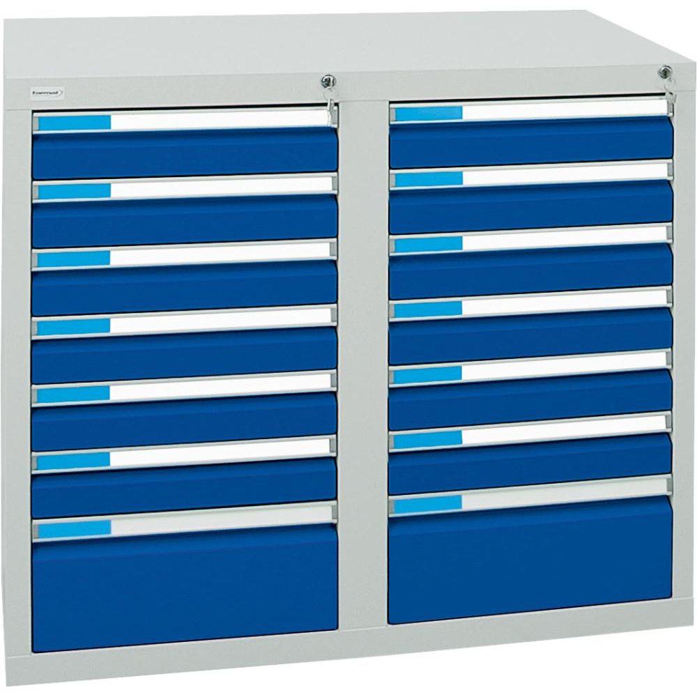 Шкаф формата Ш500хГ1000хВ900мм RAL 7035/5010 14 ящиков 75кг 3031 5083 Fplus