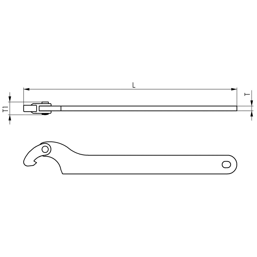 картинка Гаечный ключ с откидным крючком и наконечником, монтажное исполнение, нержавеющая сталь АМF 56804 от магазина "Элит-инструмент"
