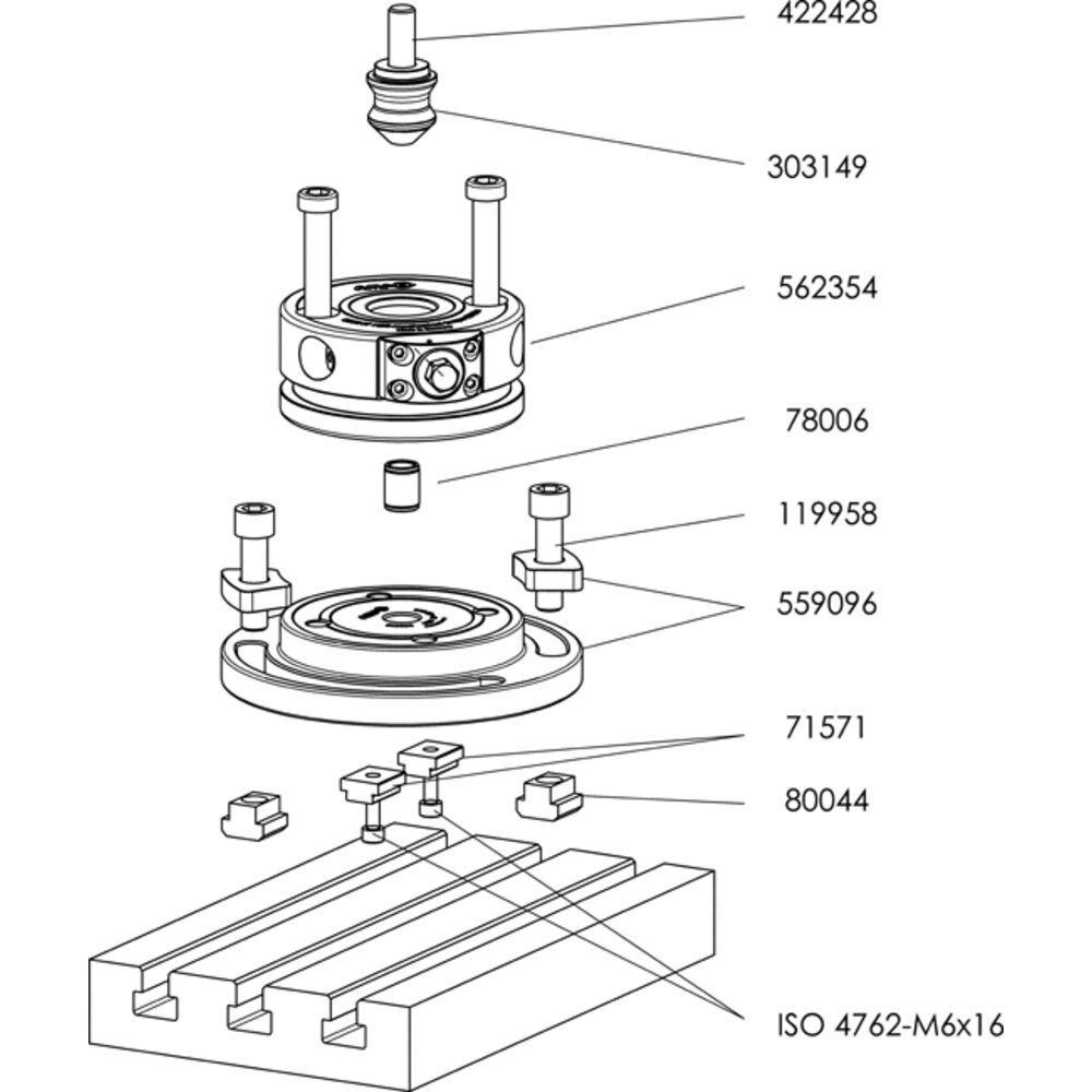 картинка Базовый элемент круглой формы для пластины с Т-образным пазом АМF 559095 от магазина "Элит-инструмент"
