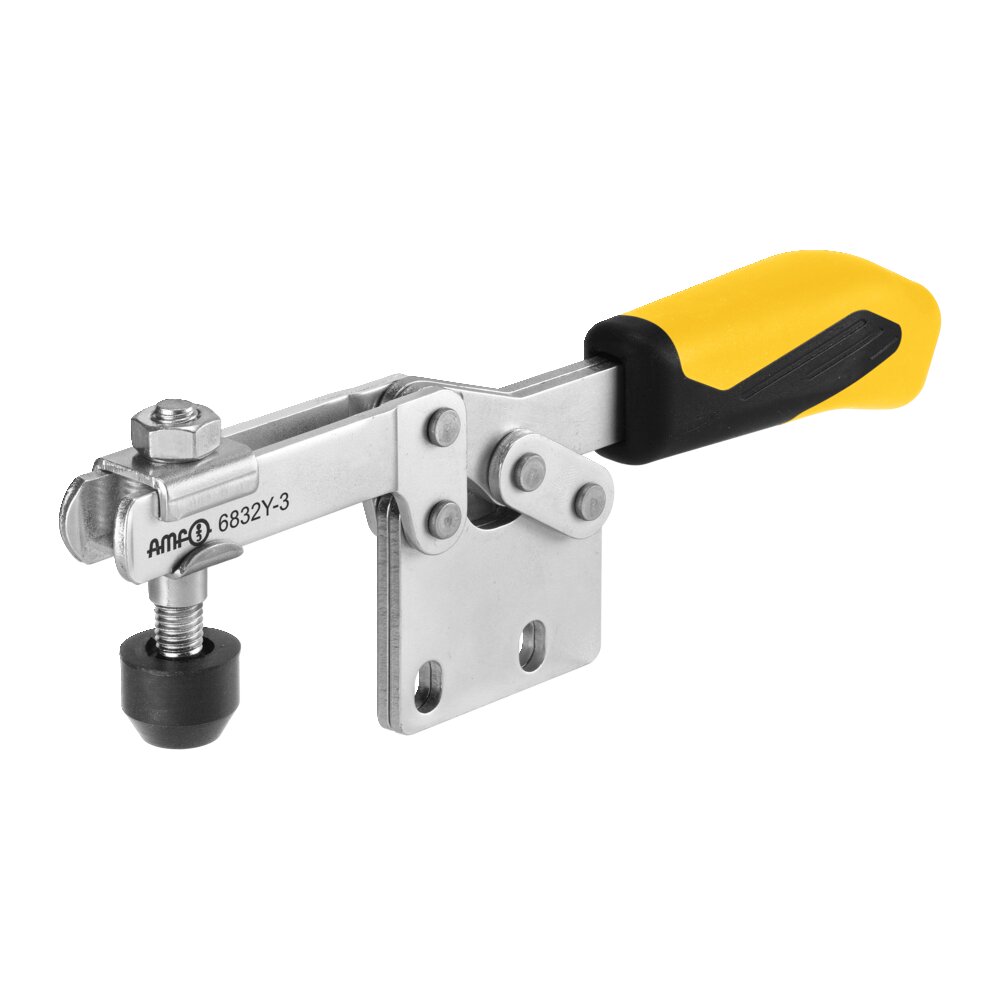 Горизонтальный шарнирный зажим с желтой ручкой АМF 557102