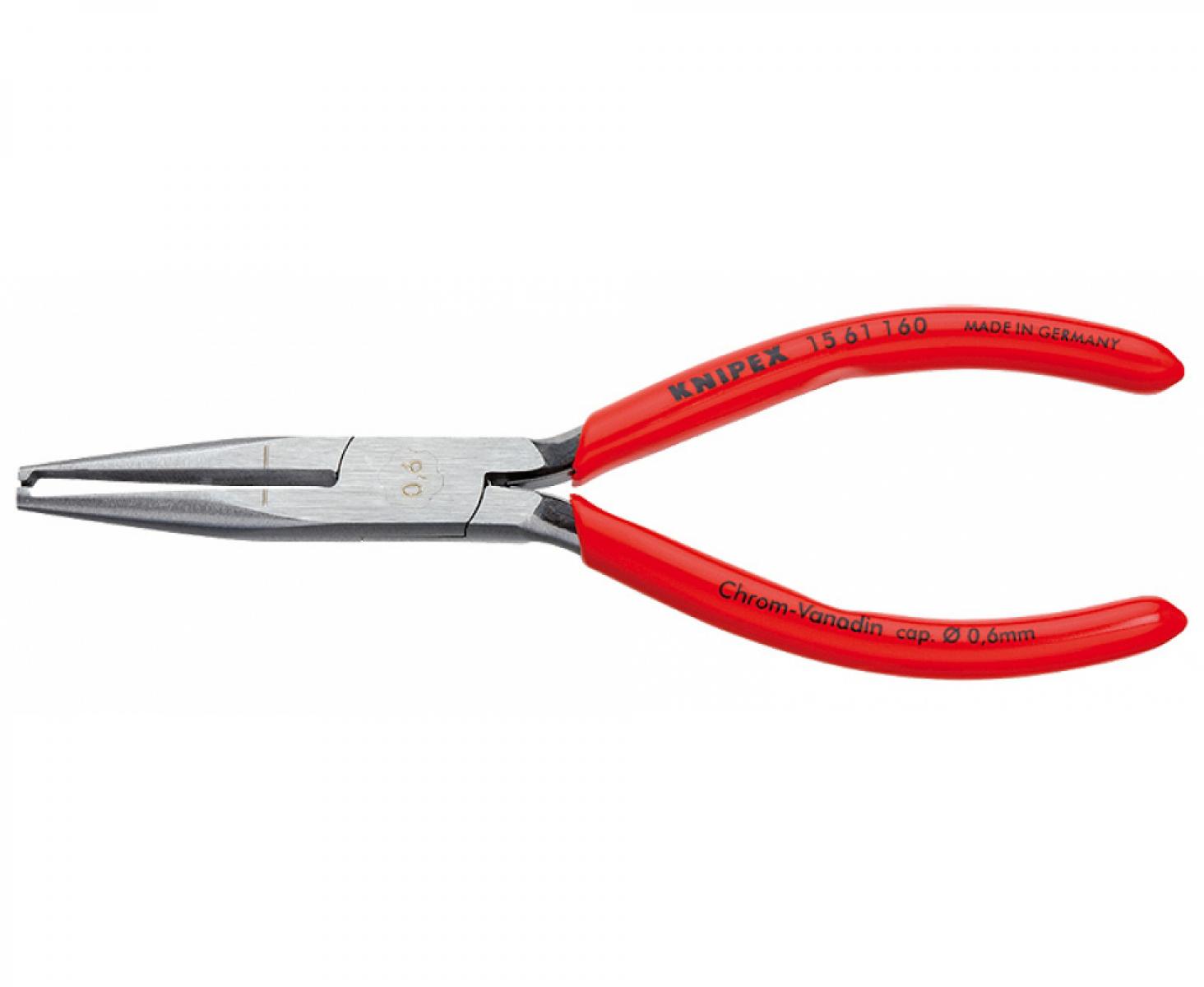 картинка Инструмент для удаления изоляции с тонких кабелей Knipex KN-1581160 диапазон зачистки - Ø 0,8 мм от магазина "Элит-инструмент"