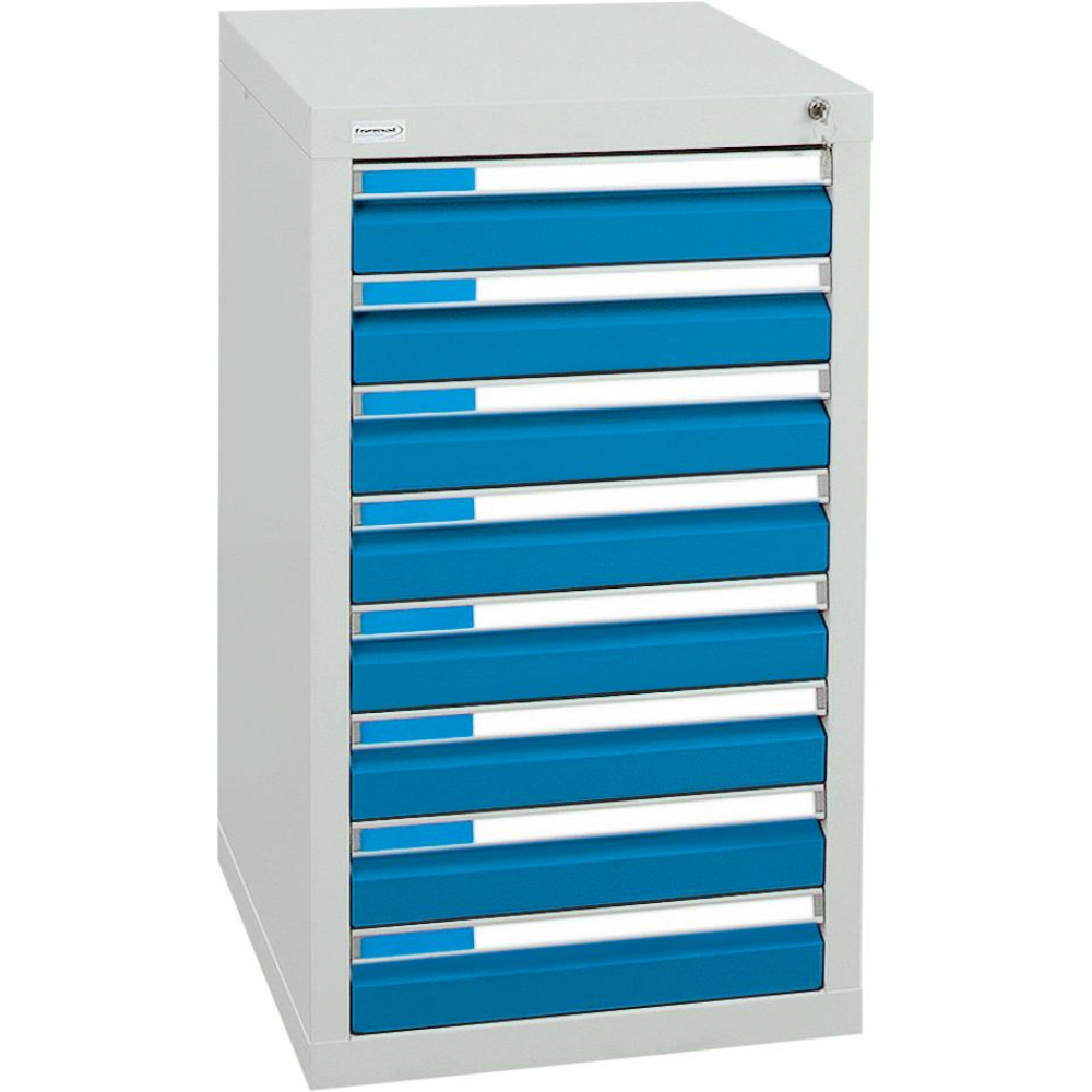 Шкаф формата Ш500хГ500хВ900мм RAL 7035/5012 8 ящиков 75кг 3031 5072 Fplus