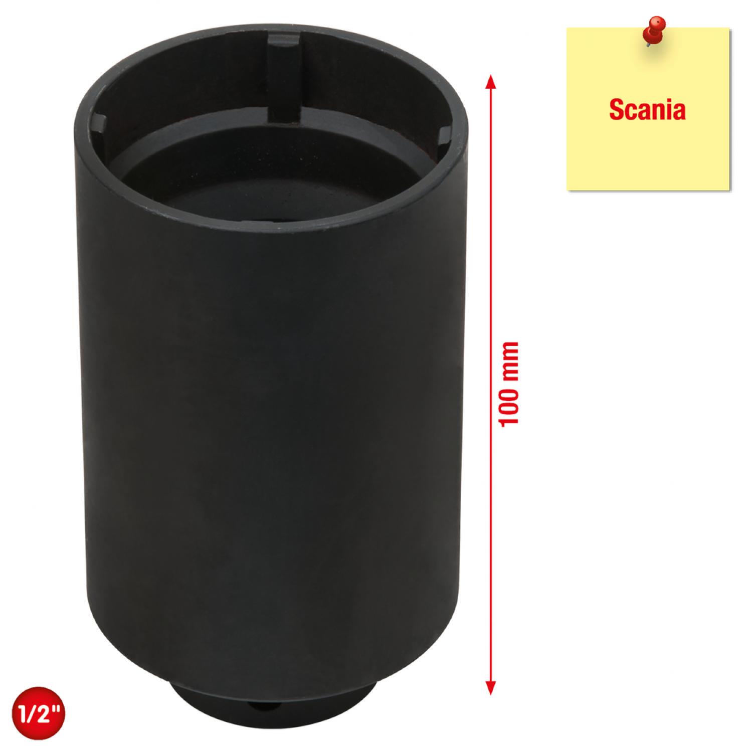 Ключ для шлицевых гаек 1/2" с 4 цапфами для, Scania, внутренние цапфы Ø 48 мм