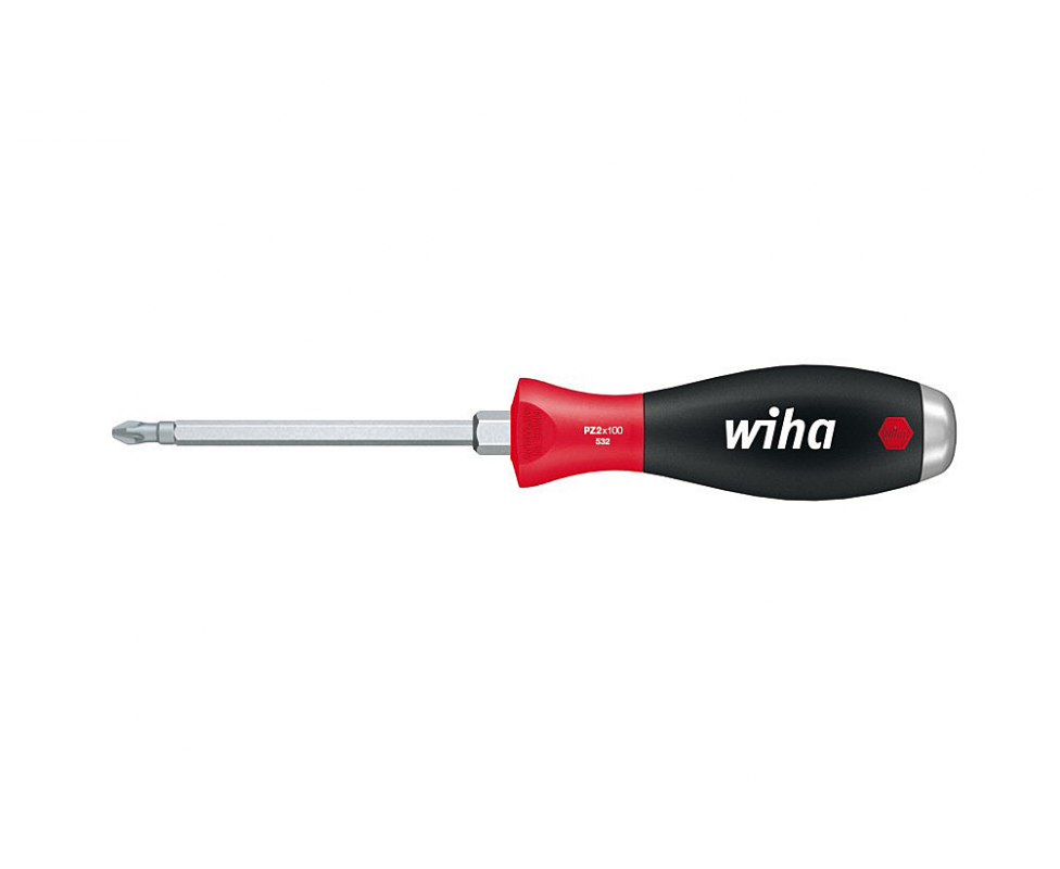 Отвертка Wiha SoftFinish Pozidriv 532 03246 PZ2 x 100 крестовая ударная с шестигранным жалом