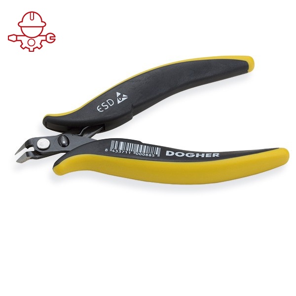 картинка Кусачки диагональные с наклоном под 45* градус для электроники, антистатические ESD Dogher 245-125 от магазина "Элит-инструмент"
