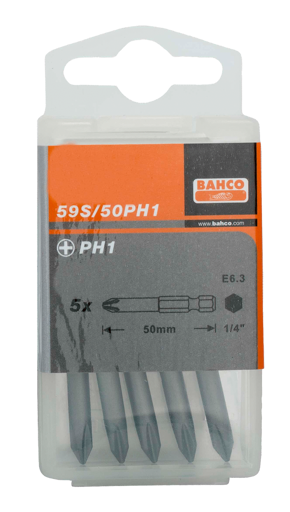 картинка Стандартные биты для отверток Phillips, 50 мм BAHCO 59S/50PH1-2P от магазина "Элит-инструмент"