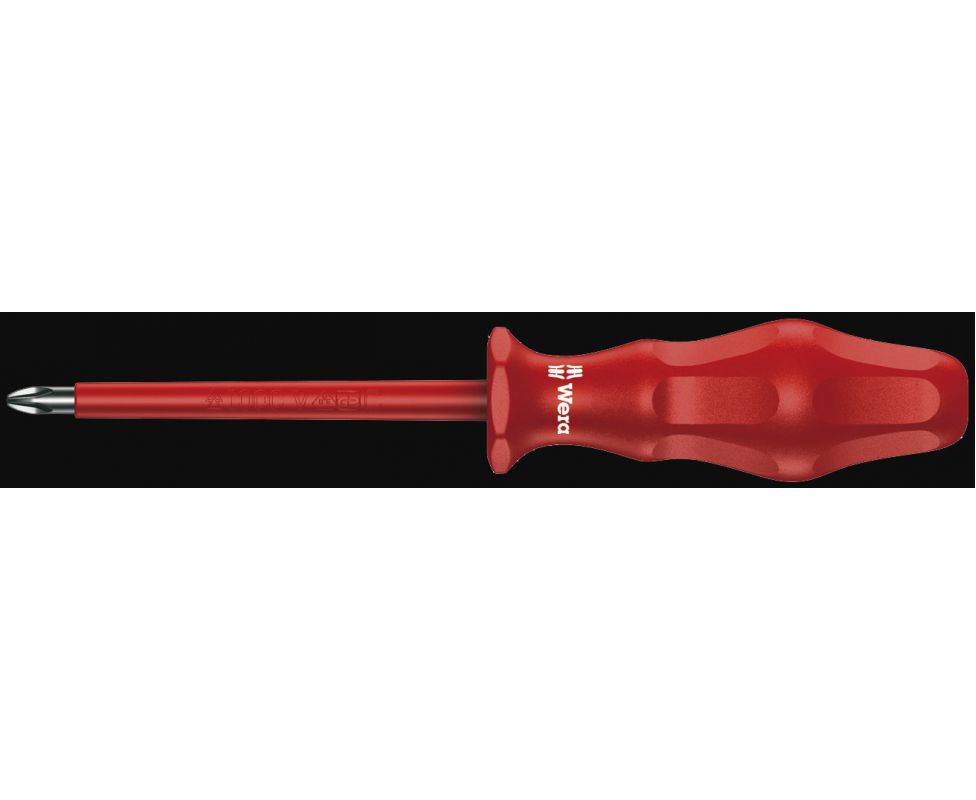 Отвертка Wera Kraftform Classic Phillips-Recess 1762 i PH VDE WE-031249 PH 0 х 80 крестовая изолированная
