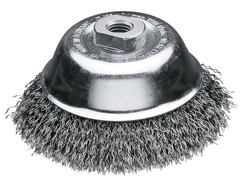 картинка Чашечная щетка с гофрированной проволокой диаметр 150 мм длина 40 мм ворс 0,50 мм LESSMANN 429.198 от магазина "Элит-инструмент"